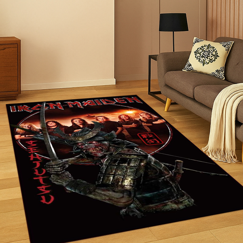 Kids Outdoor Area - 3D I-Iron Maiden Metal Band Carpet