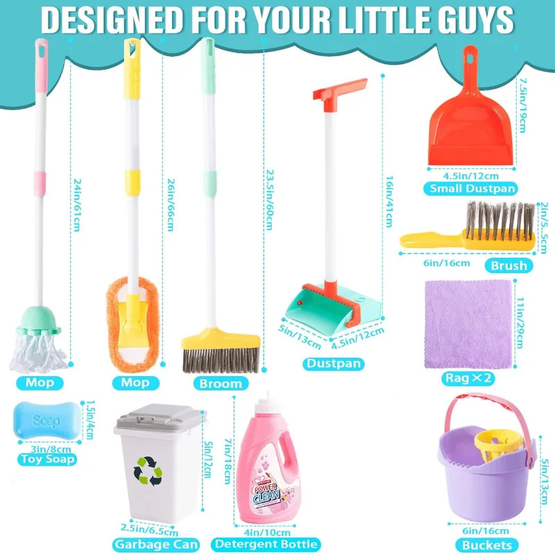 16pcs Kids Cleaning Set - Home - Kids Outdoor Broom 评论和价格